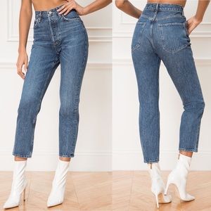 Agolde Riley High Rise Straight Crop 24 Air Blue